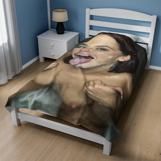 Velveteen Plush Blanket Cumshot Target Facial Approval