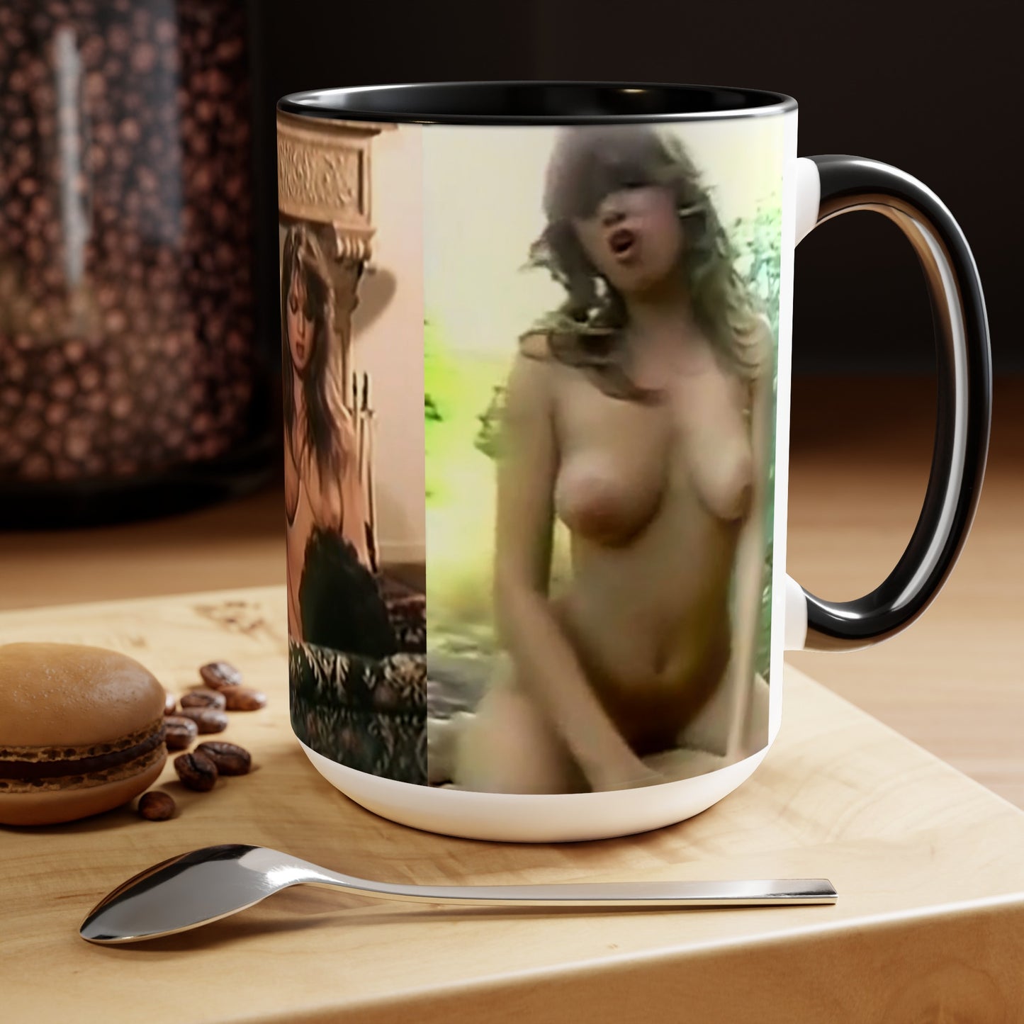 Two-Tone Coffee Mugs, 15oz Traci Lords Nude