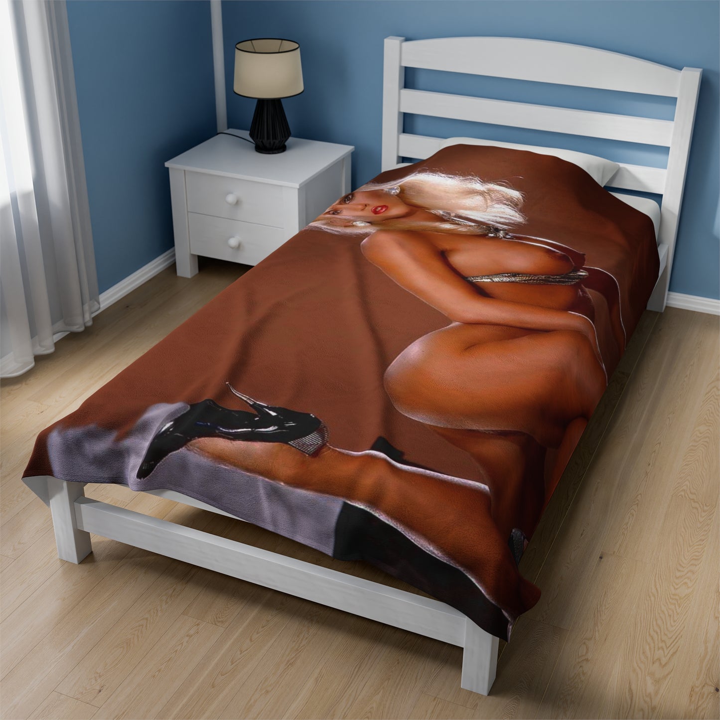 Velveteen Plush Blanket Retro 1980s Porn Star Amber Lynn