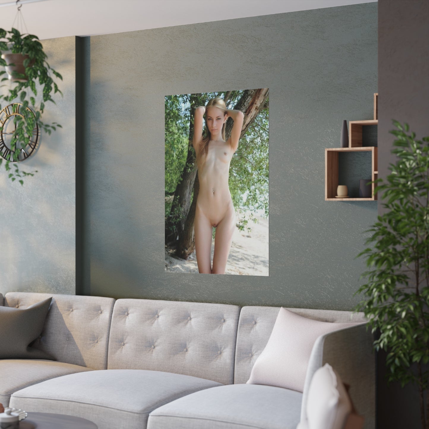 Satin Posters (210gsm) Skinny Nude Outdoors