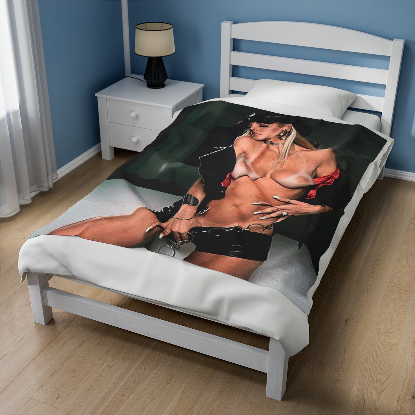 Velveteen Plush Blanket Retro Adult Star Janine Lindenmulder Nude