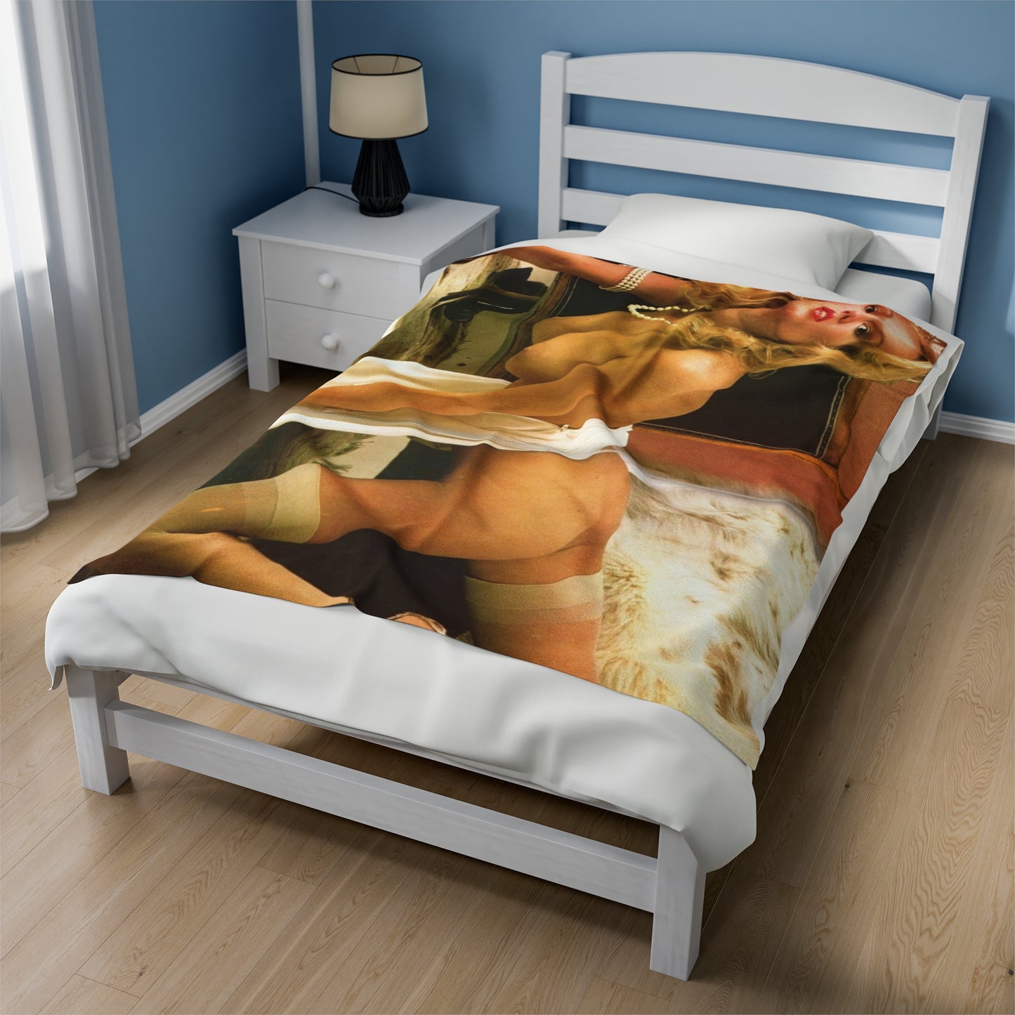 Velveteen Plush Blanket Vintage French Pornstar Brigitte Lahaie