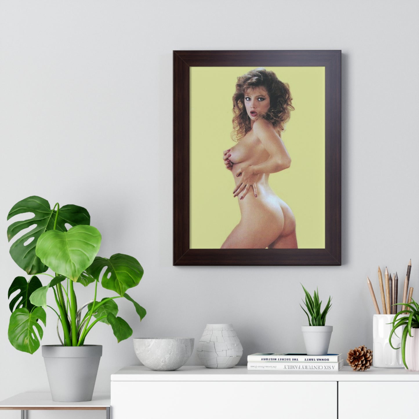 Framed Vertical Poster Retro Porn Star 80s