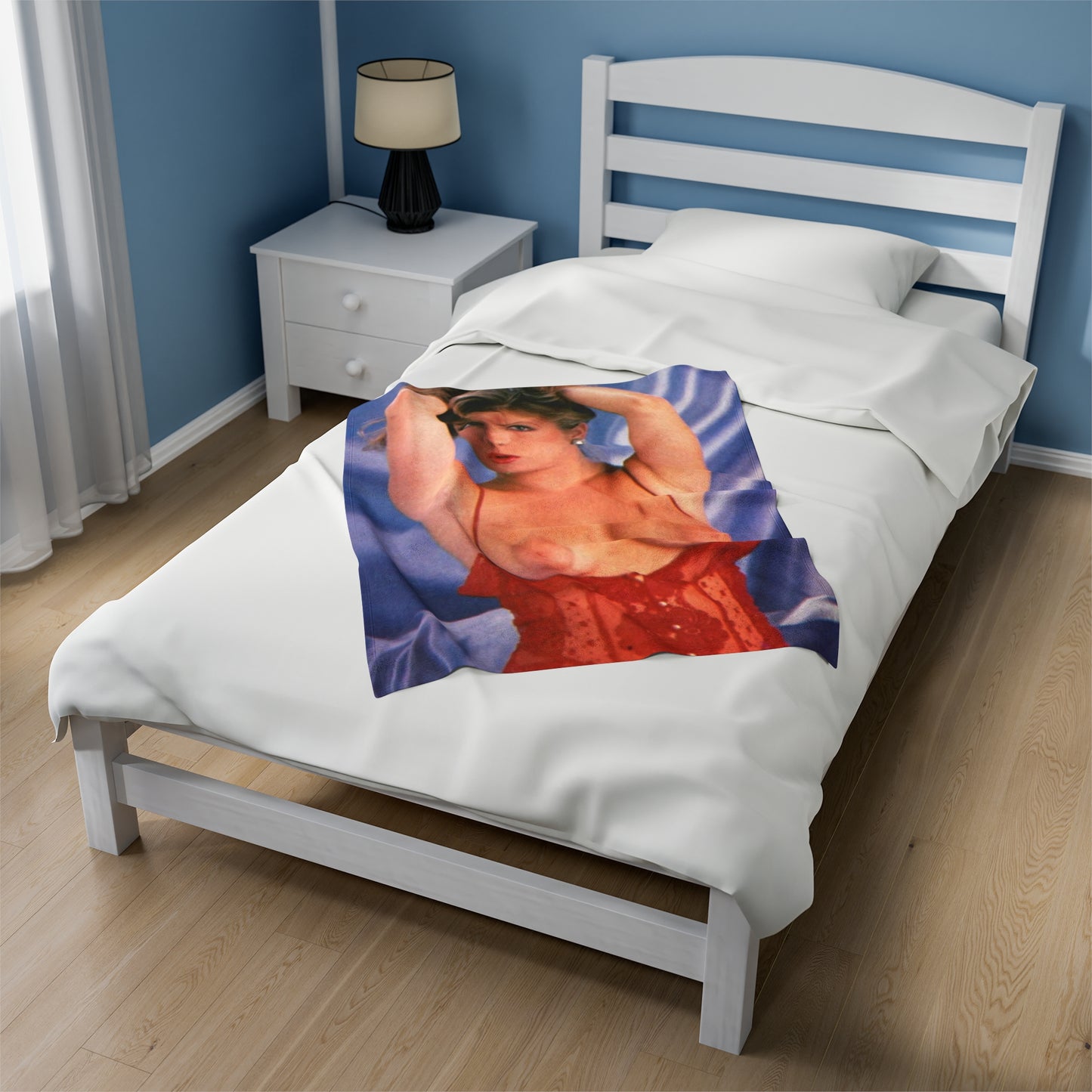 Velveteen Plush Blanket Retro 80s Adult Star Nude