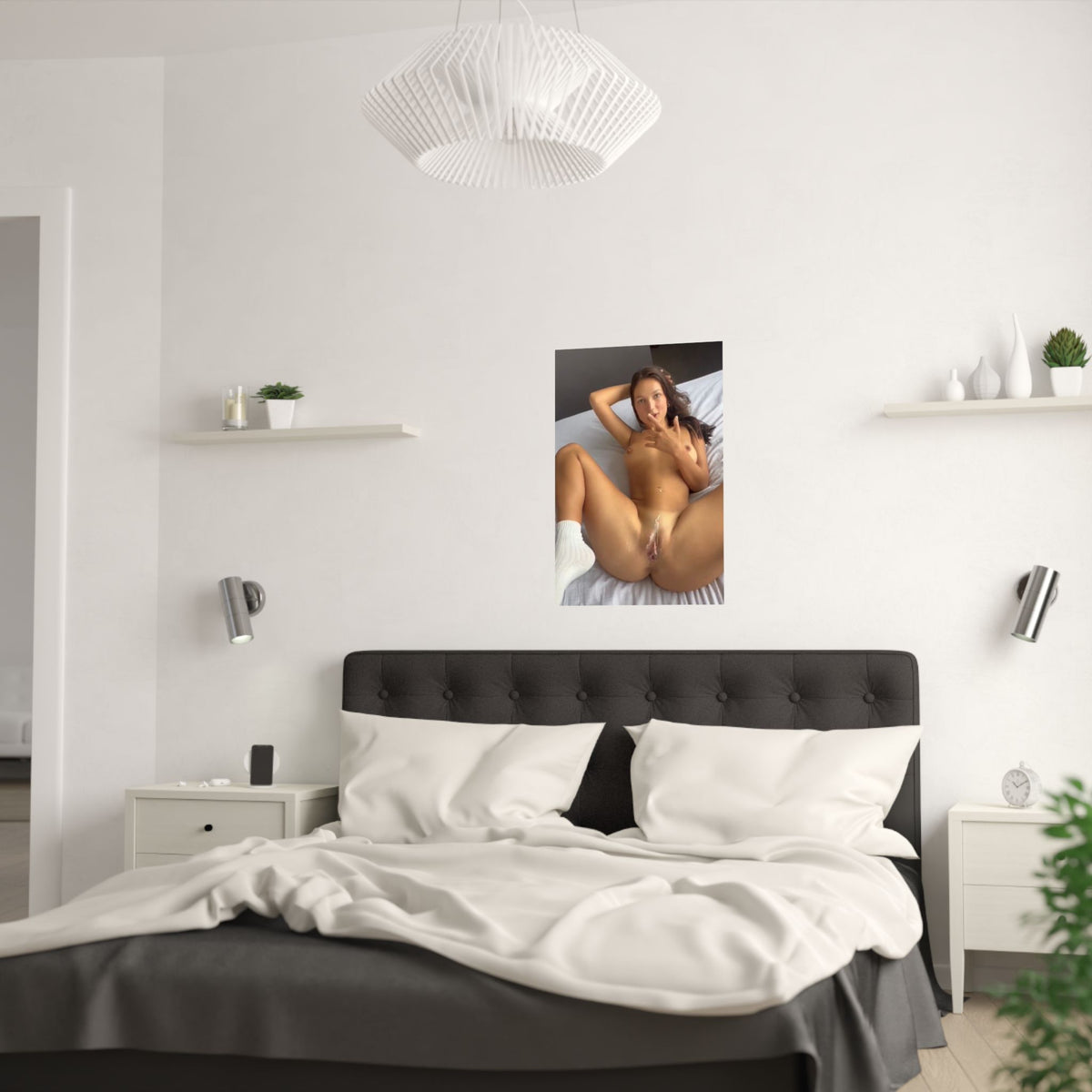 Satin Posters (210gsm) Cute Brunette Teen Creampie