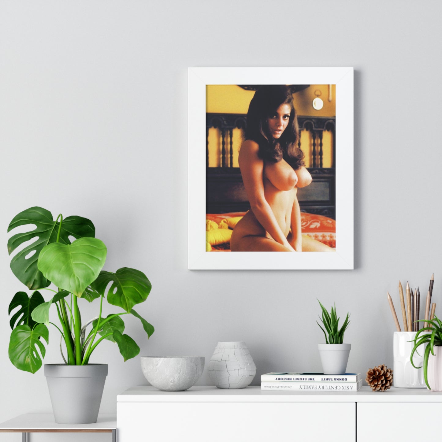 Framed Vertical Poster Playmate Cynthia Myers Nude