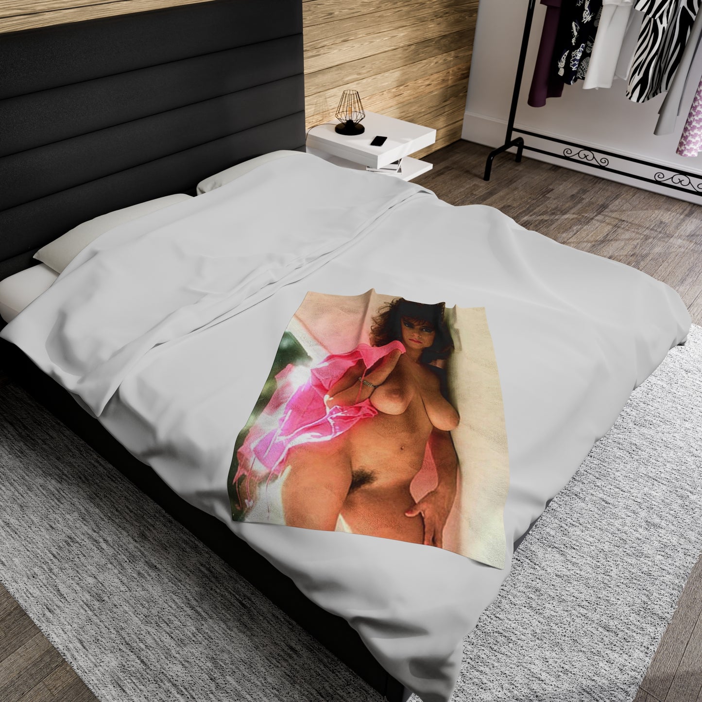 Velveteen Plush Blanket Retro Adult Star Christy Canyon Nude