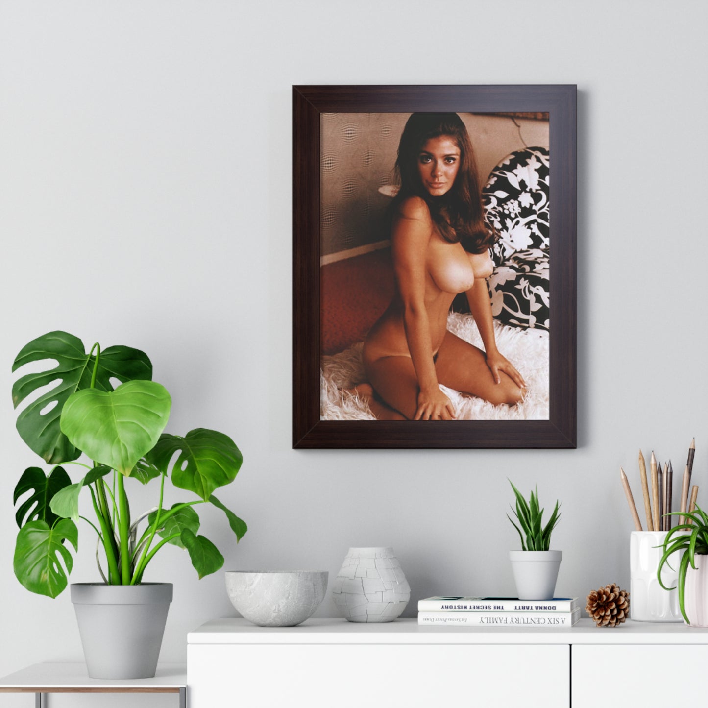 Framed Vertical Poster Playboy Playmate Cynthia Myers Nude