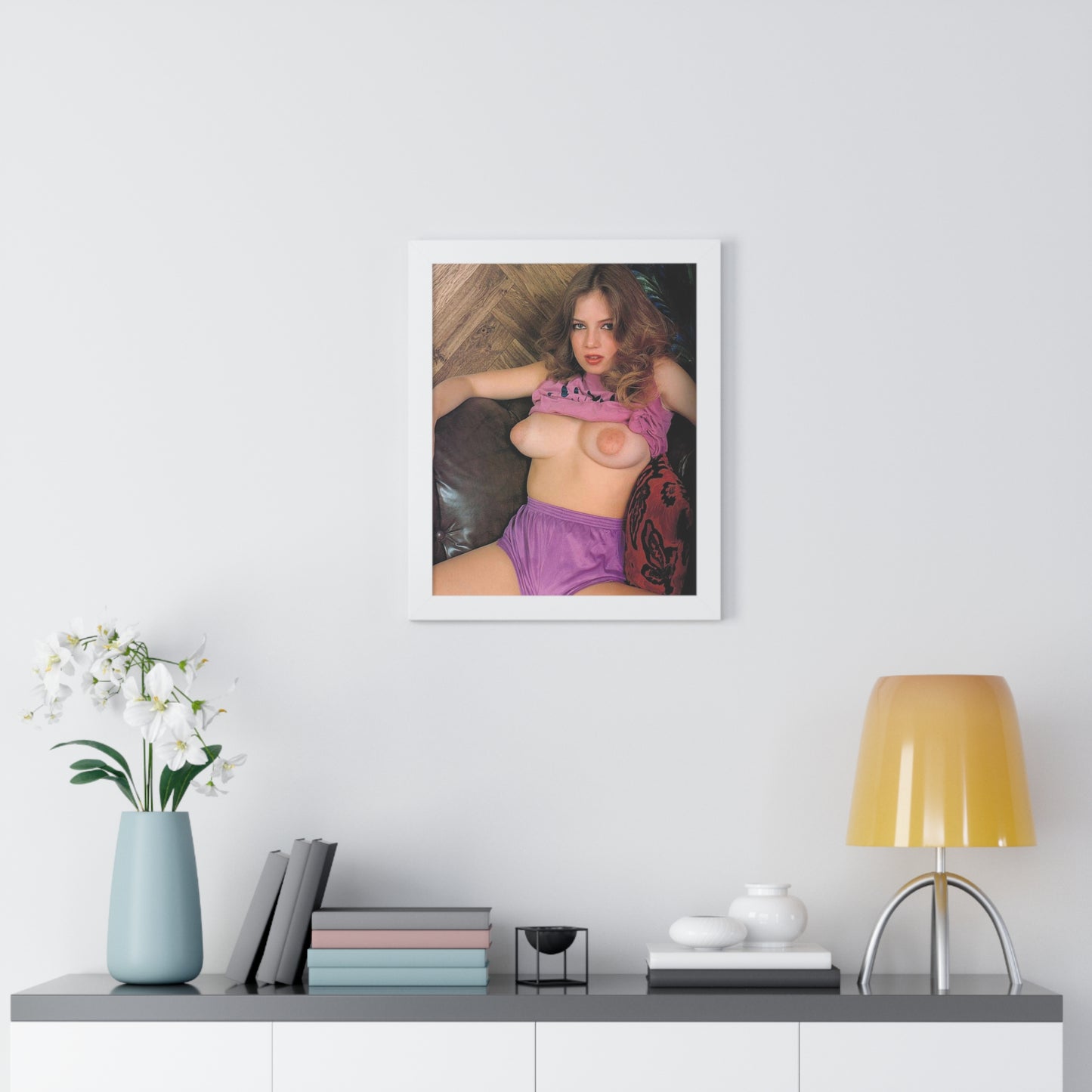 Framed Vertical Poster Retro Porn Star 80s