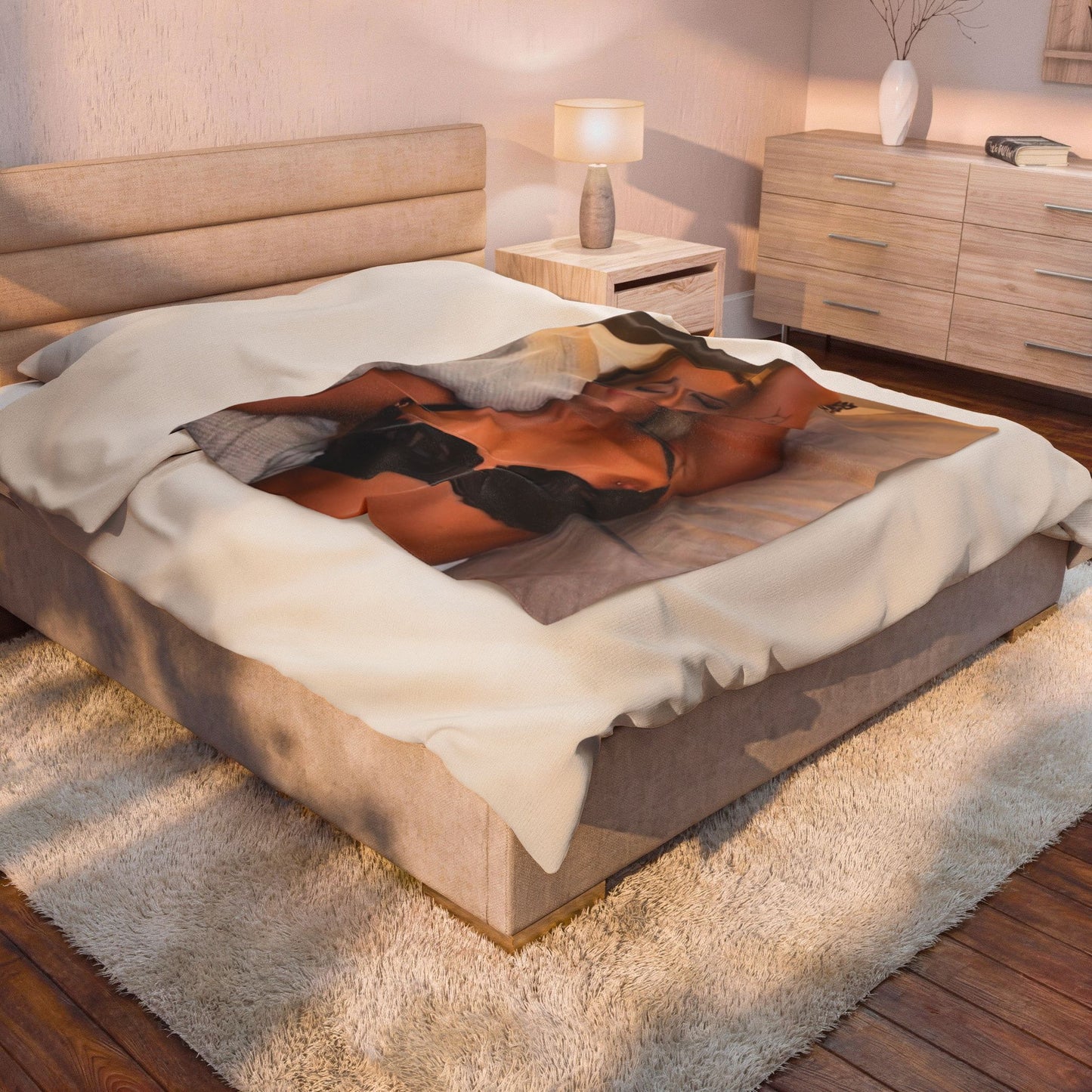 Velveteen Plush Blanket Gorgeous Blonde Taking it
