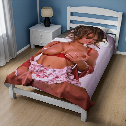 Velveteen Plush Blanket Lisa Ann Nude