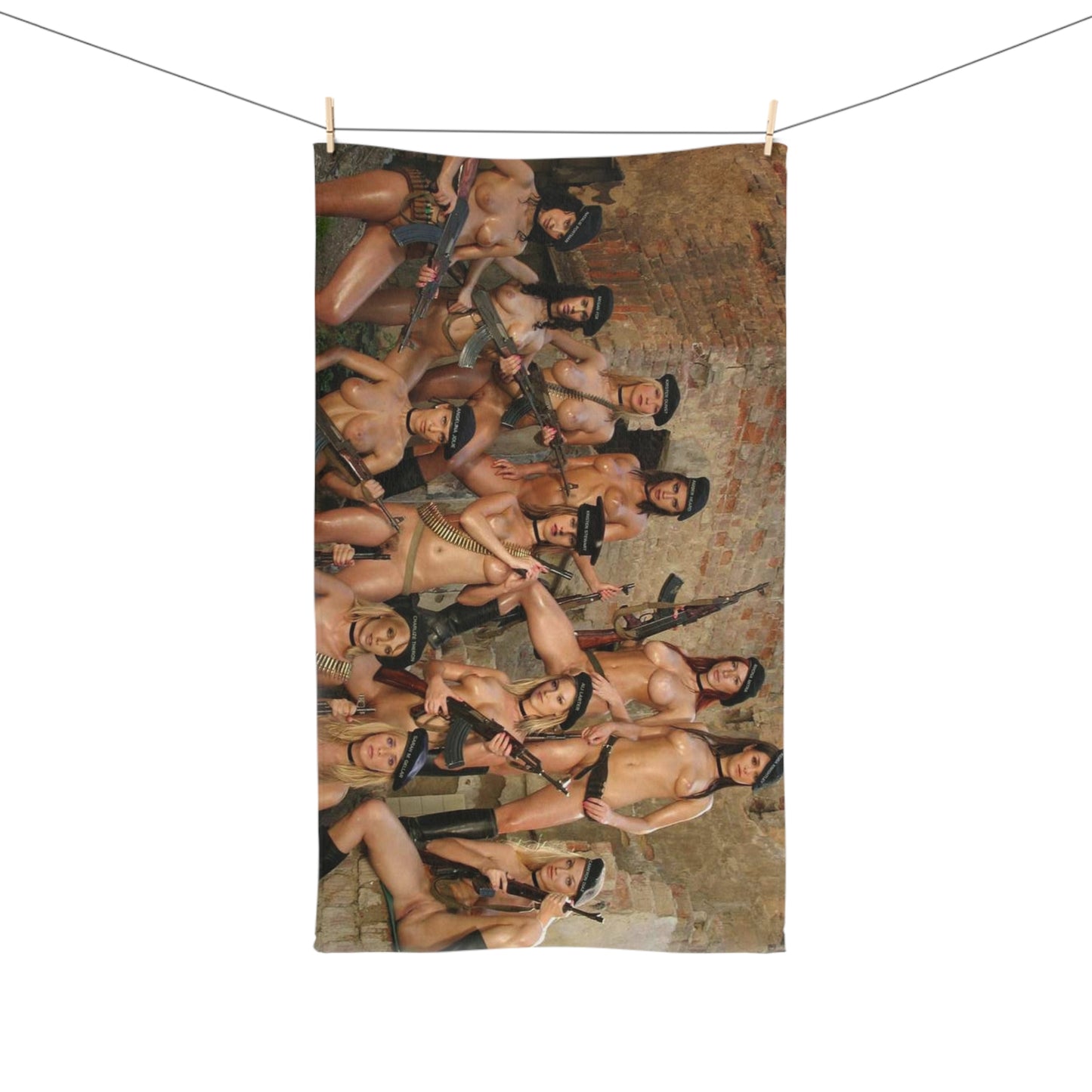 Hand Towel Hot Naked Chicks with Guns