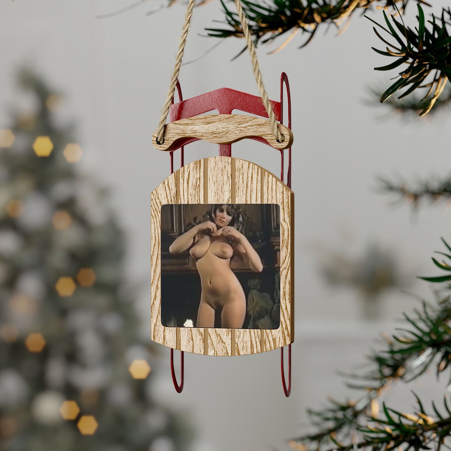 Sled Ornaments Traci Lords Nude Retro Porn Star
