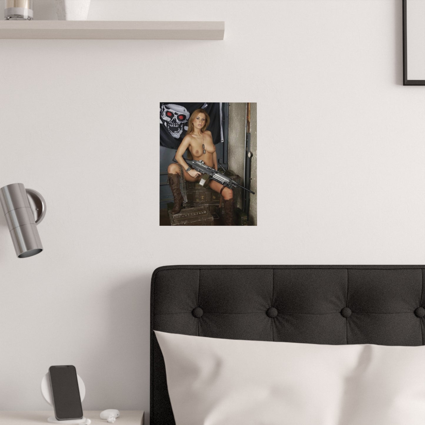 Satin Posters (210gsm) Sexy Nude Girl with Big Gun