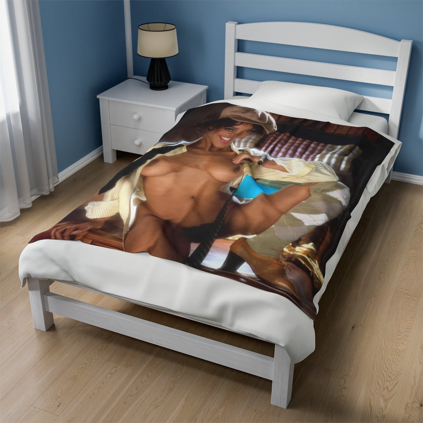 Velveteen Plush Blanket Playboy Playmate September 1978 Rosanne Katon