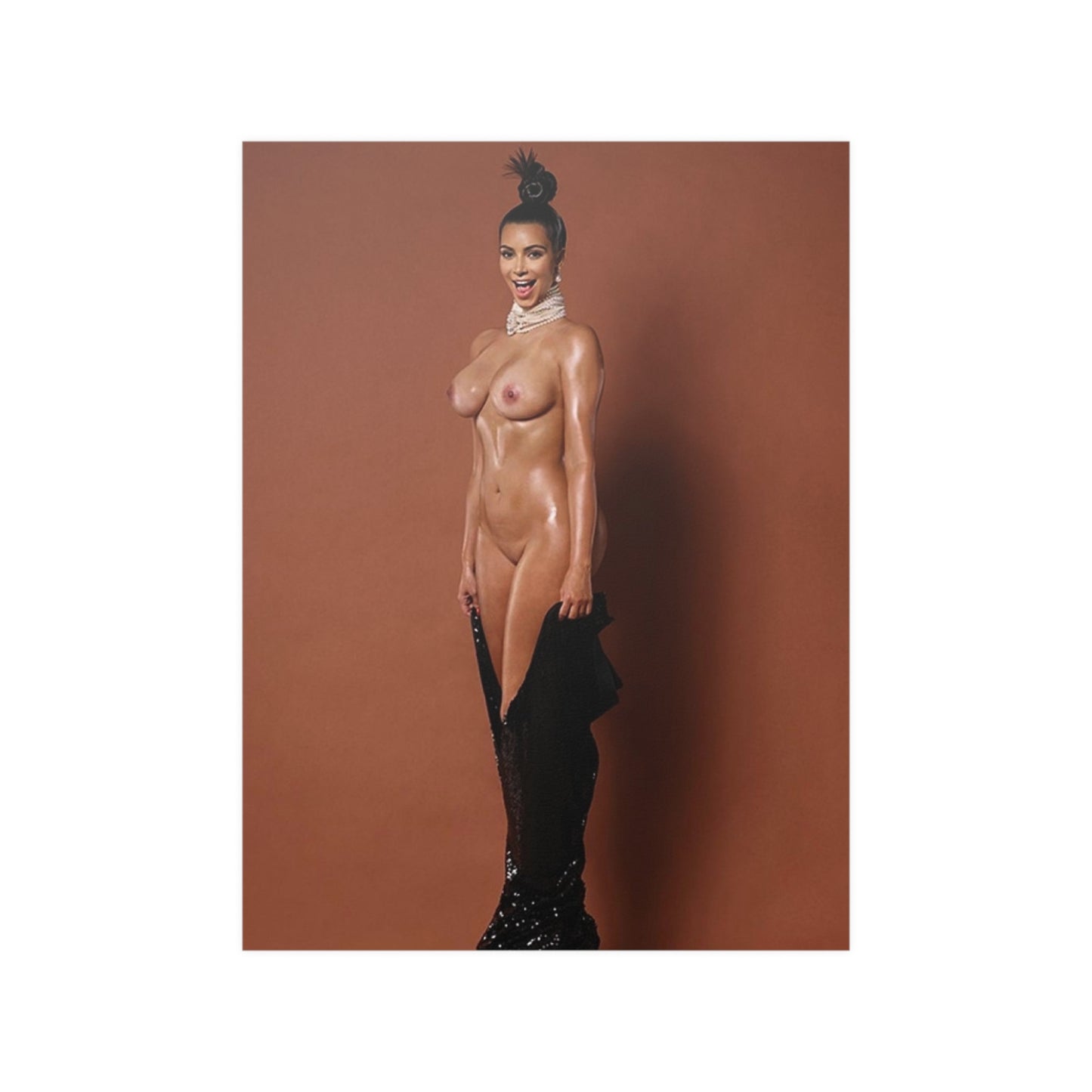 Satin Posters (210gsm) Kim Kardashian Nude