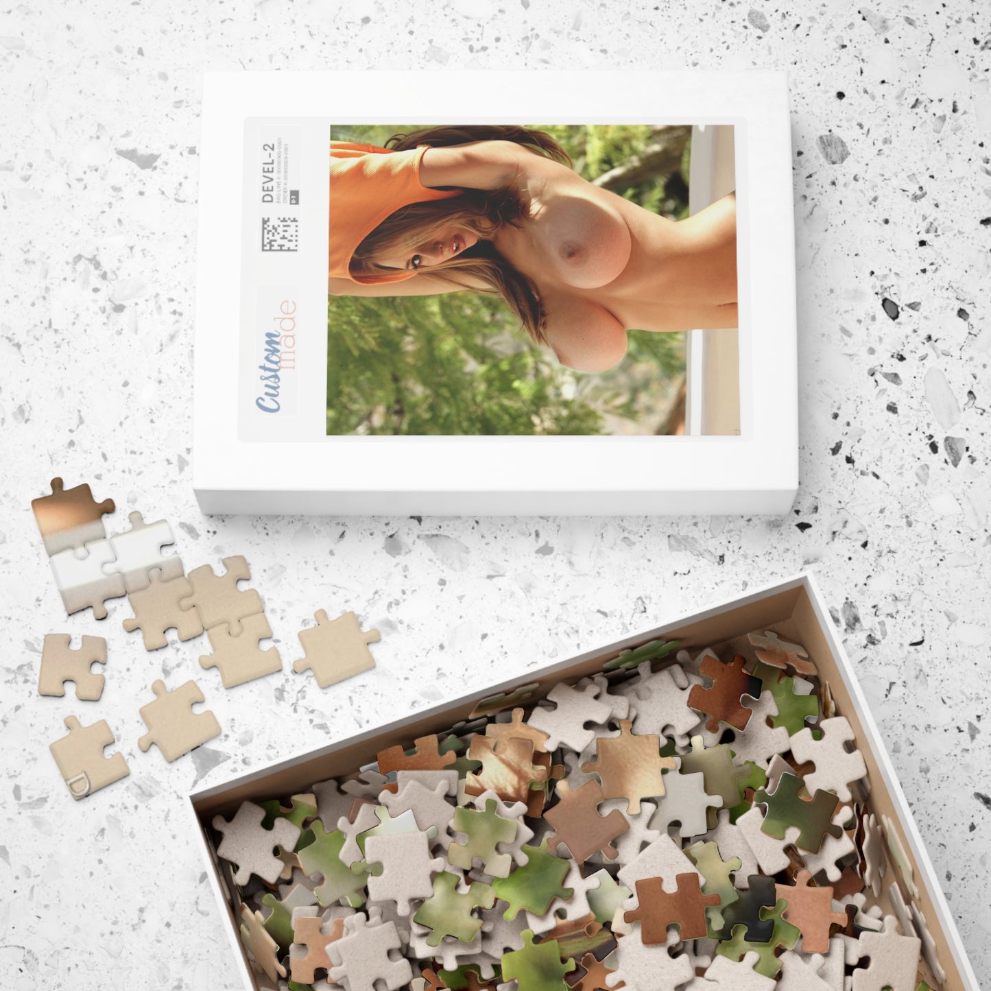 Puzzle (110, 252, 500, 1014-piece) Nude Girl Getting Comfortable