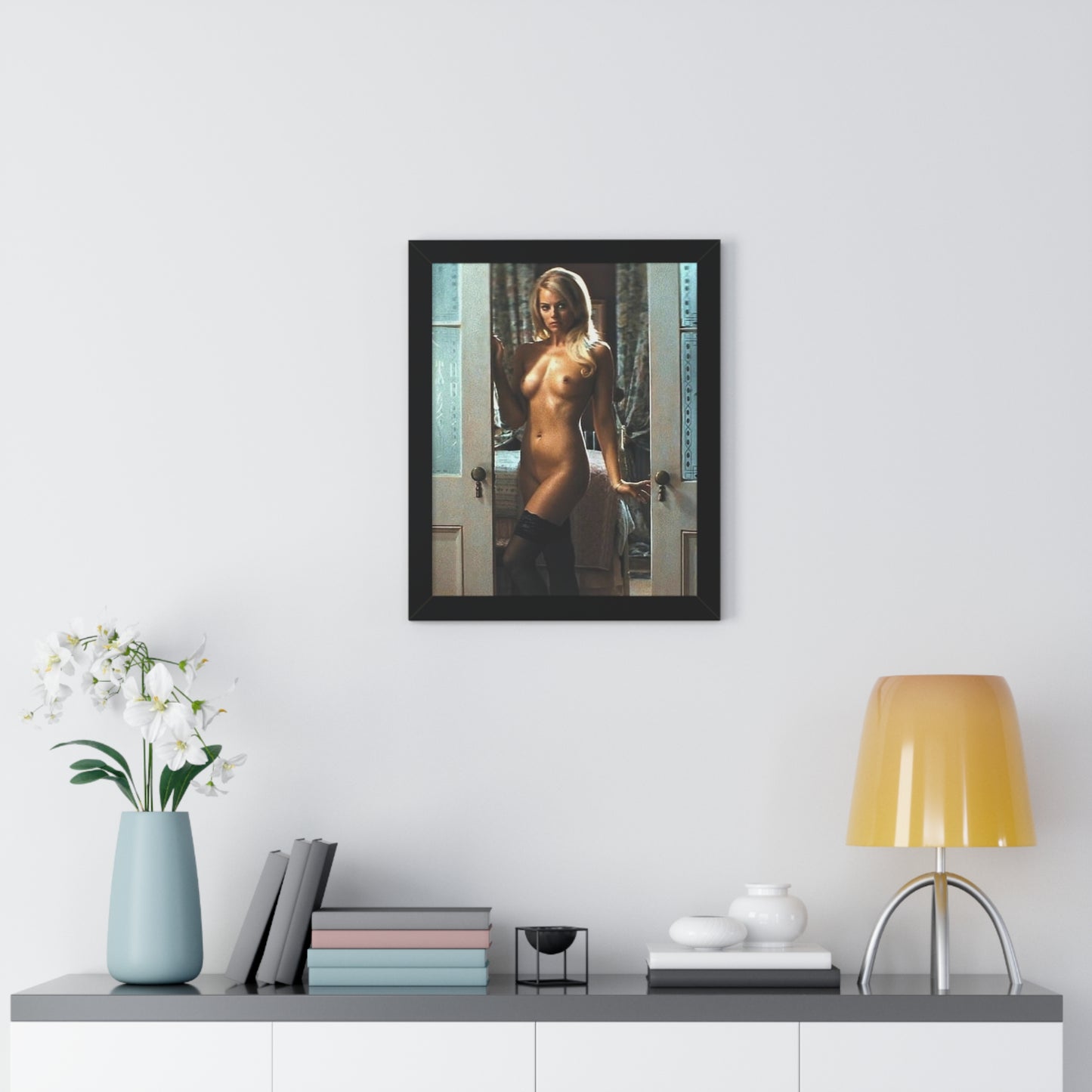 Framed Vertical Poster Margot Robbie Nude Wolf of Wallstreet