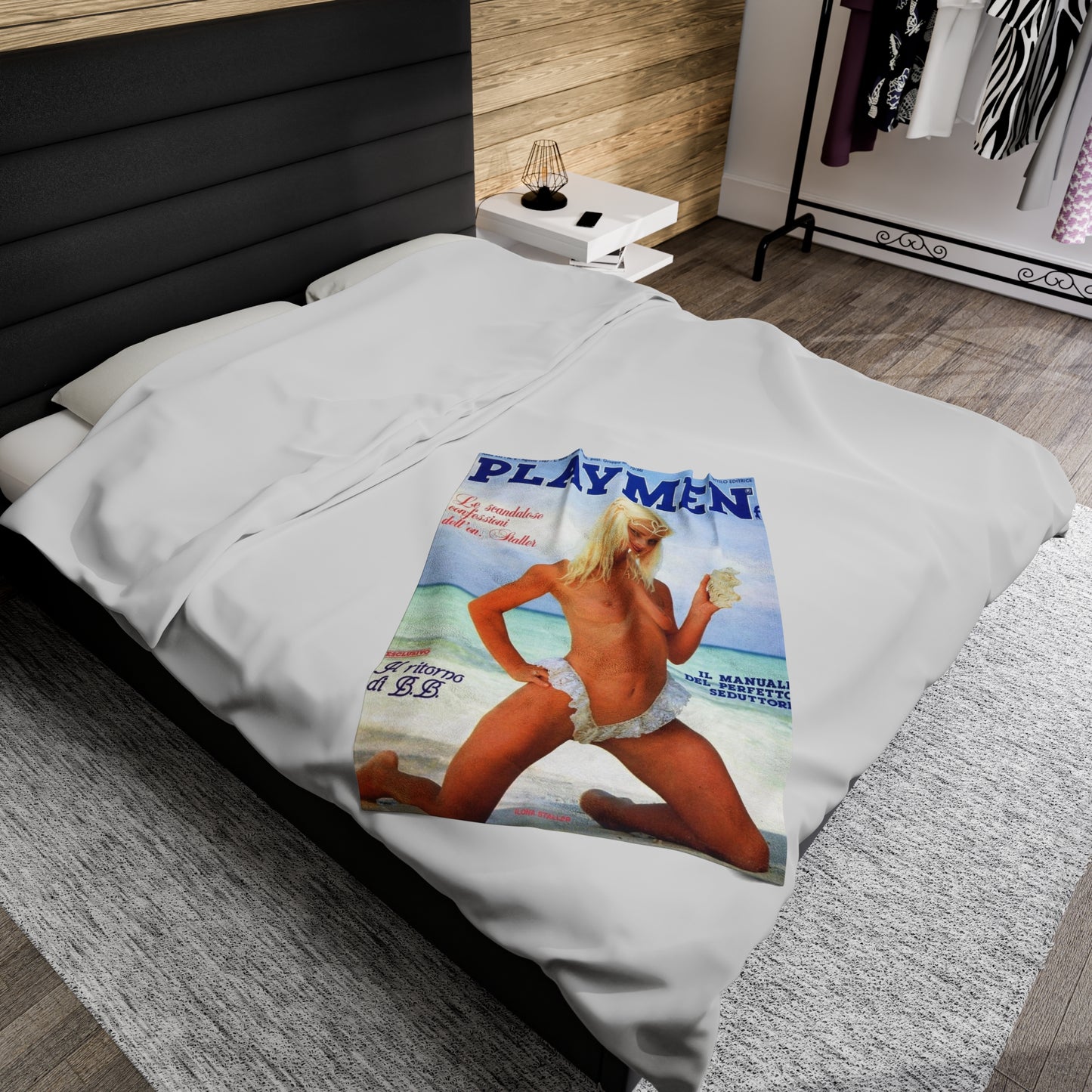 Velveteen Plush Blanket Retro Porn Star Cicciolina (Ilona Staller) Nude