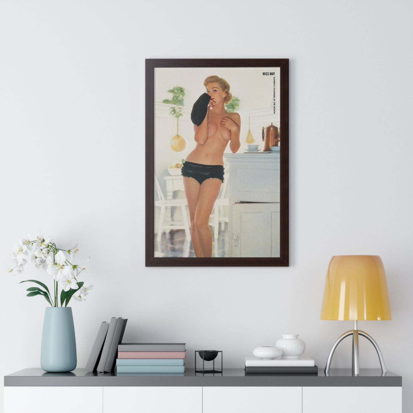 Framed Vertical Poster Playboy Playmate May 1956 Marion Scott