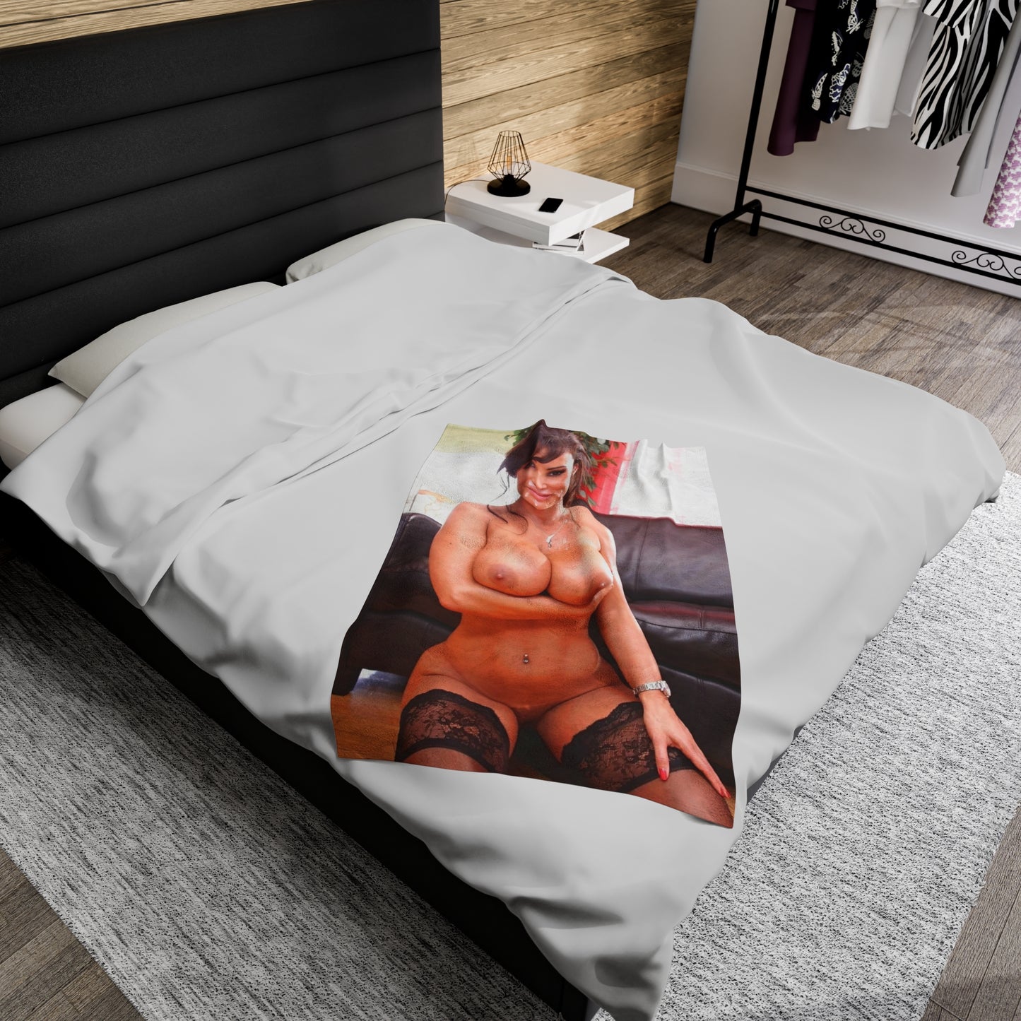 Velveteen Plush Blanket Lisa Ann Nude