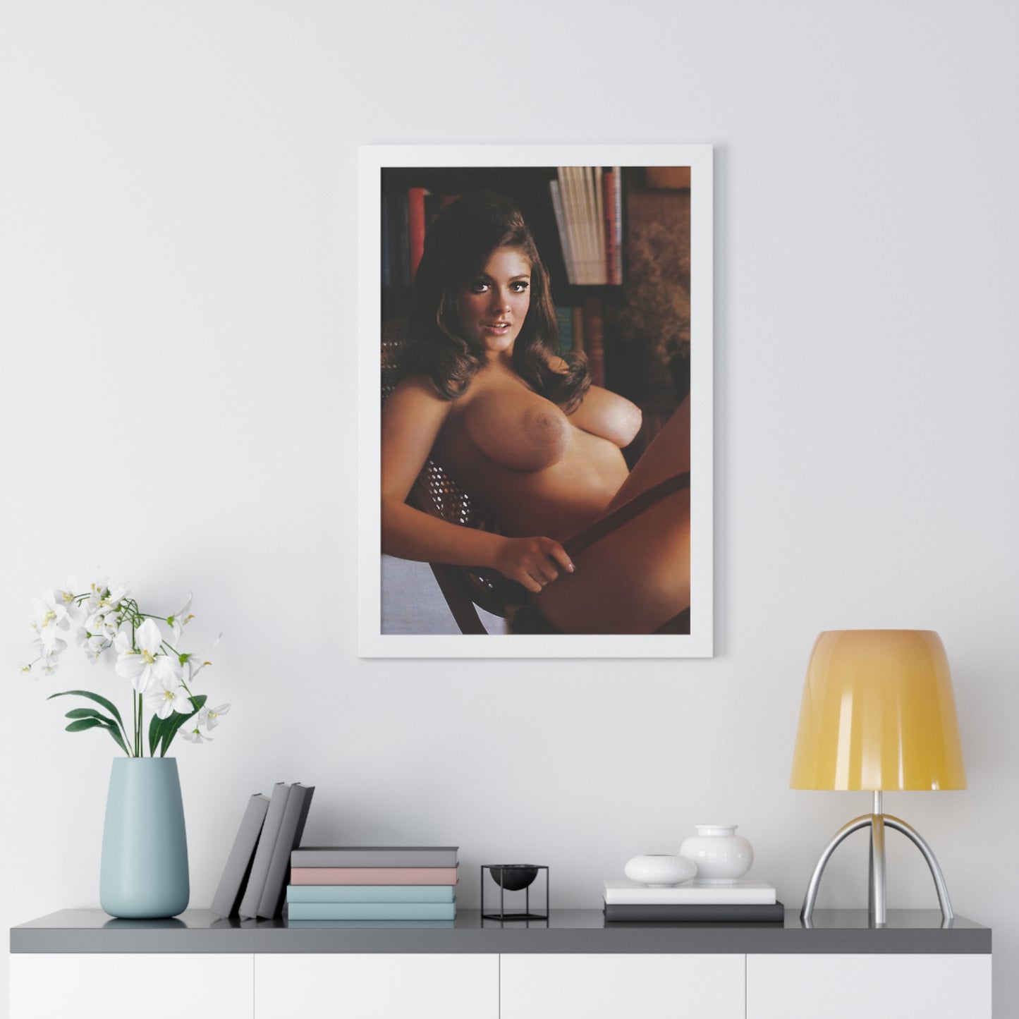 Framed Vertical Poster Playboy Playmate Cynthia Myers Nude