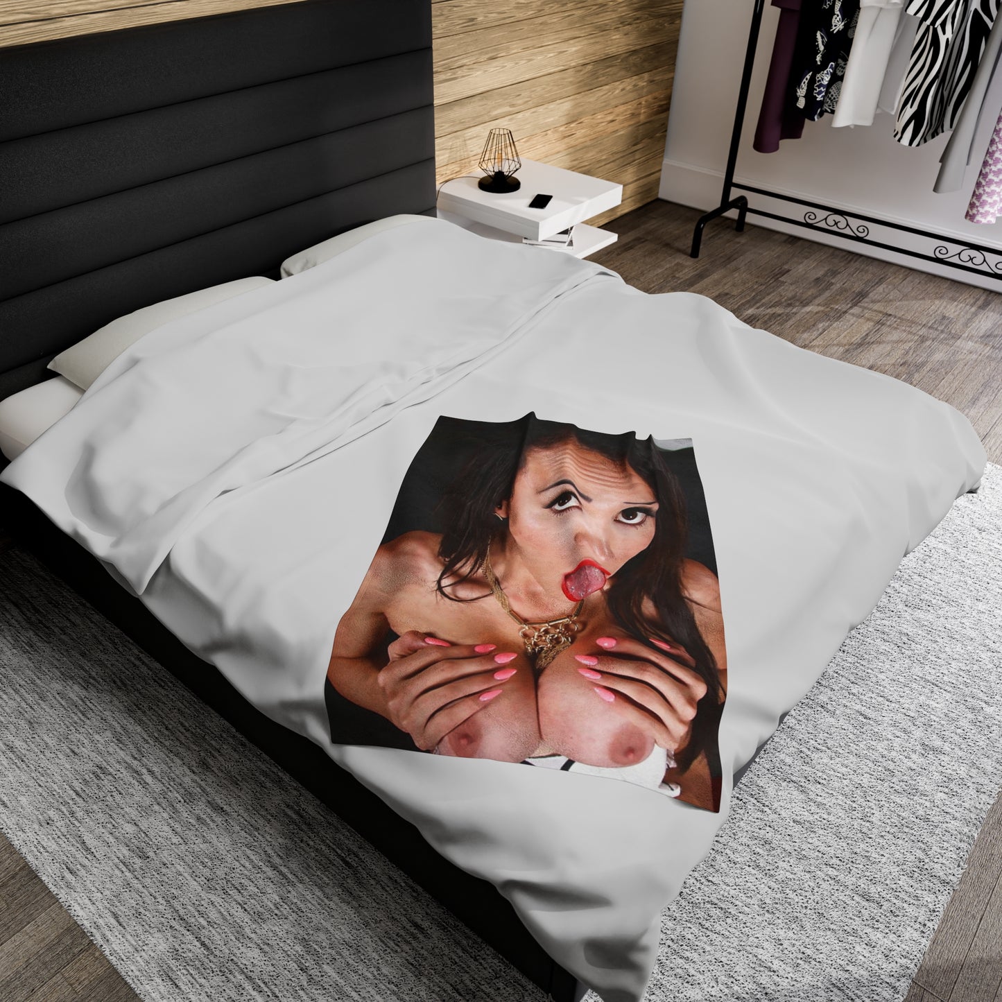 Velveteen Plush Blanket Cumshot Target Facial
