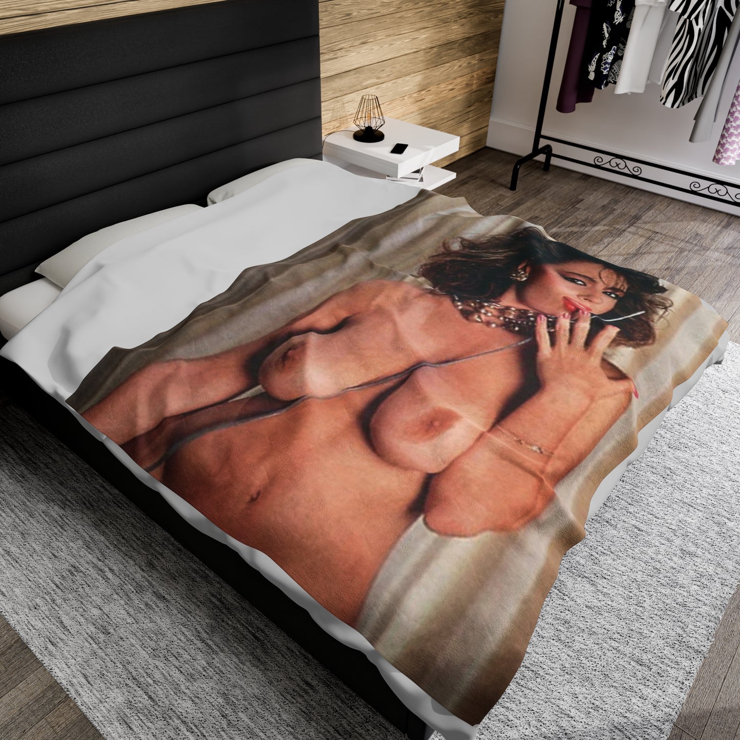 Velveteen Plush Blanket Retro Adult Star Christy Canyon Nude