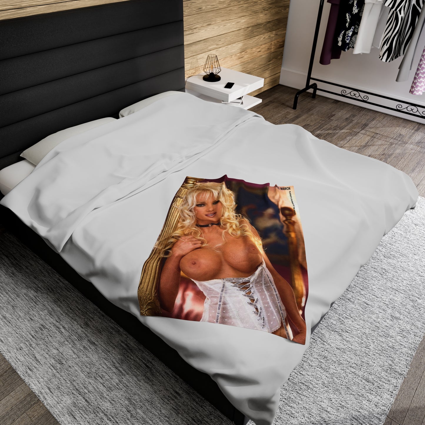 Velveteen Plush Blanket Playboy Playmate March 2002 Tina Jordan