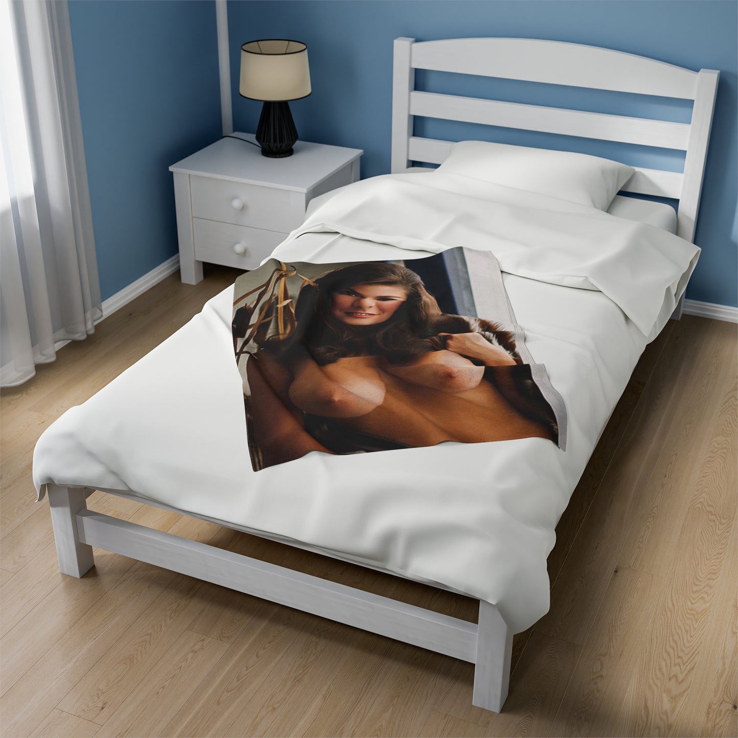 Velveteen Plush Blanket Cynthia Myers Nude