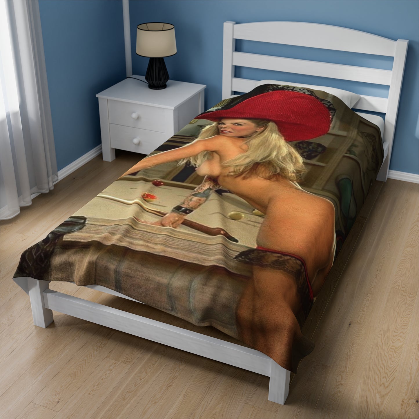 Velveteen Plush Blanket Retro Adult Star Janine Lindenmulder Nude