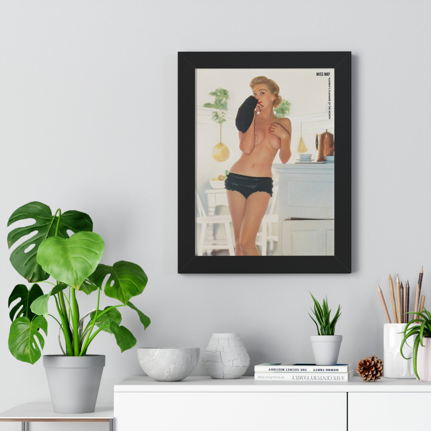 Framed Vertical Poster Playboy Playmate May 1956 Marion Scott