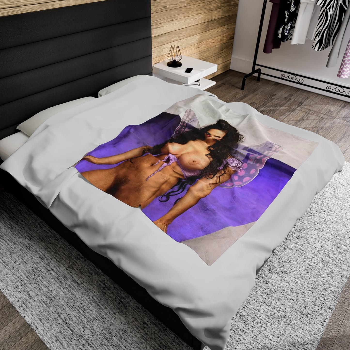 Velveteen Plush Blanket Retro Adult Star Julie Strain