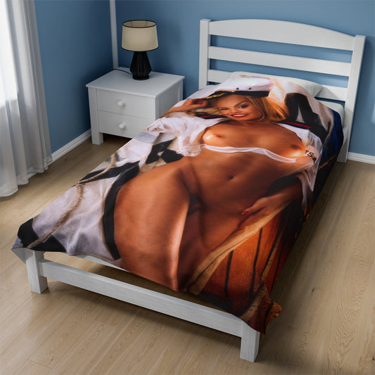 Velveteen Plush Blanket Playboy Playmate September 1993 Carrie Westcott