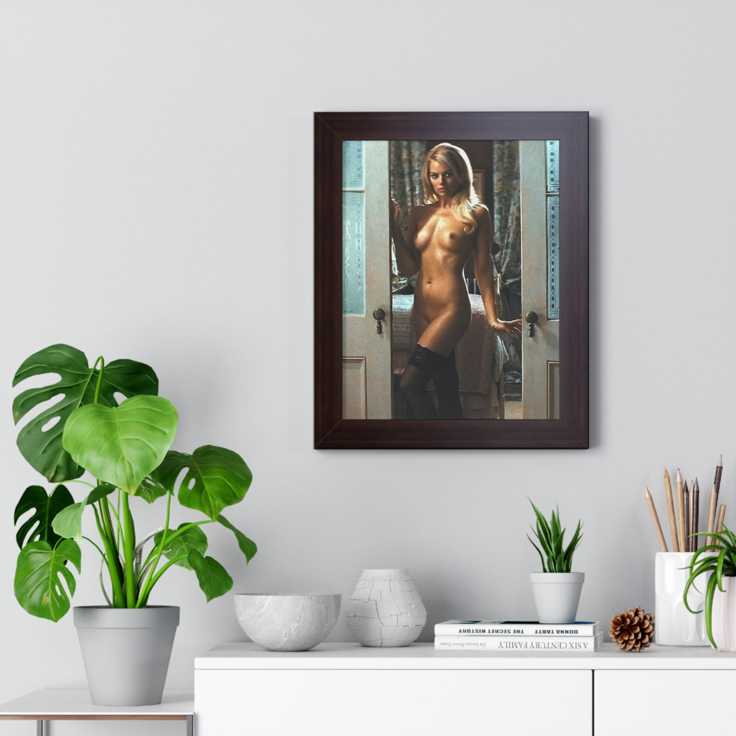 Framed Vertical Poster Margot Robbie Nude Wolf of Wallstreet