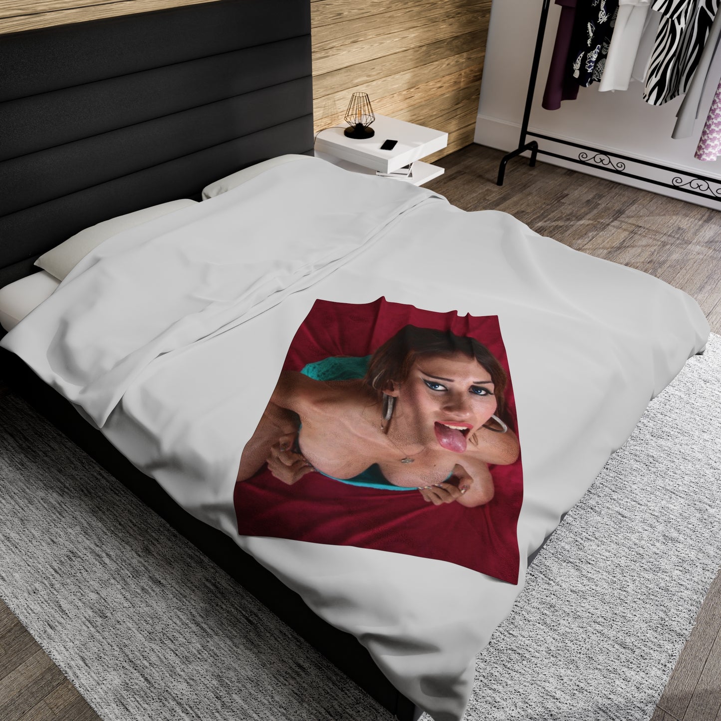 Velveteen Plush Blanket Cumshot Target Facial