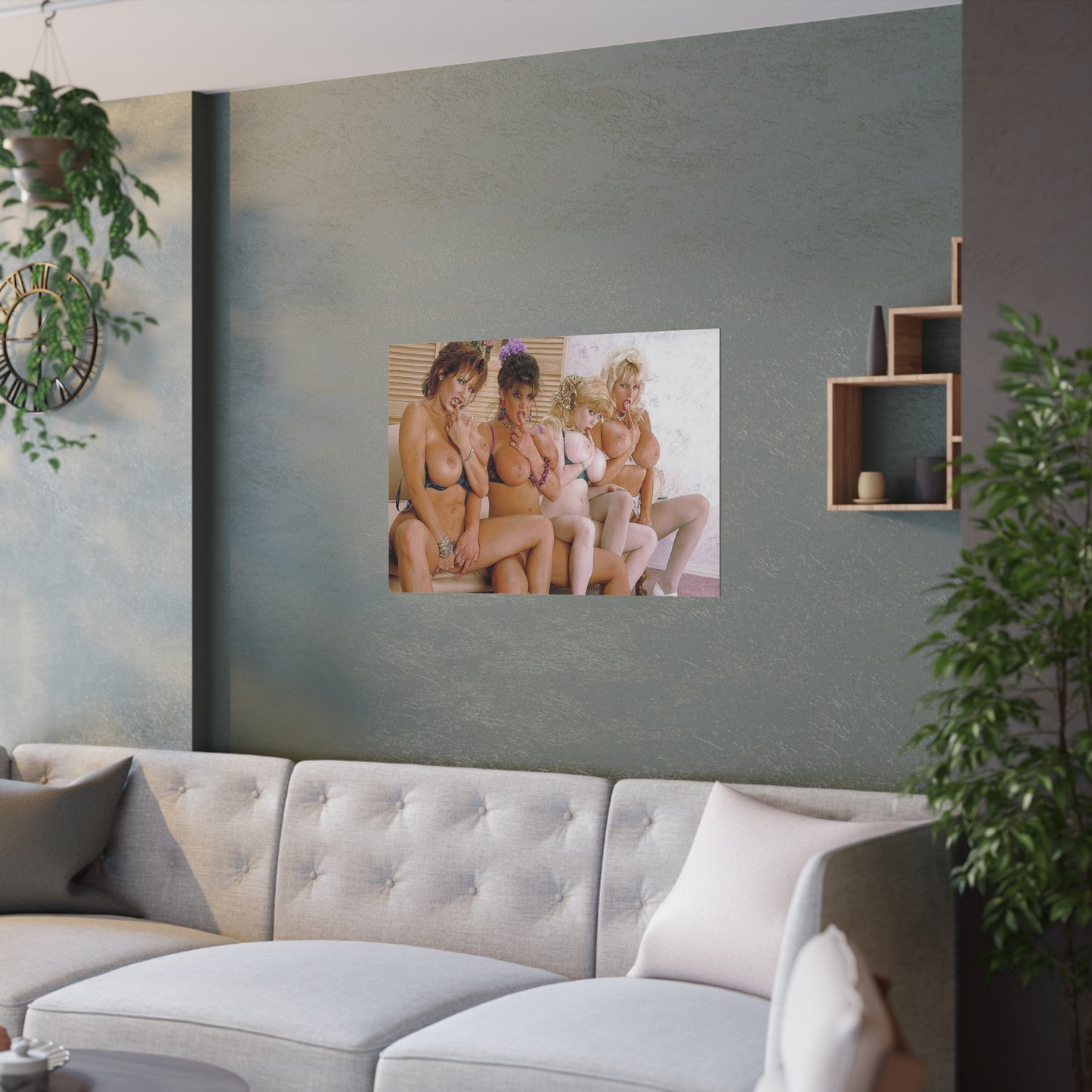 Satin Posters (210gsm) Retro Pornstar Holly Body and Friends Nude