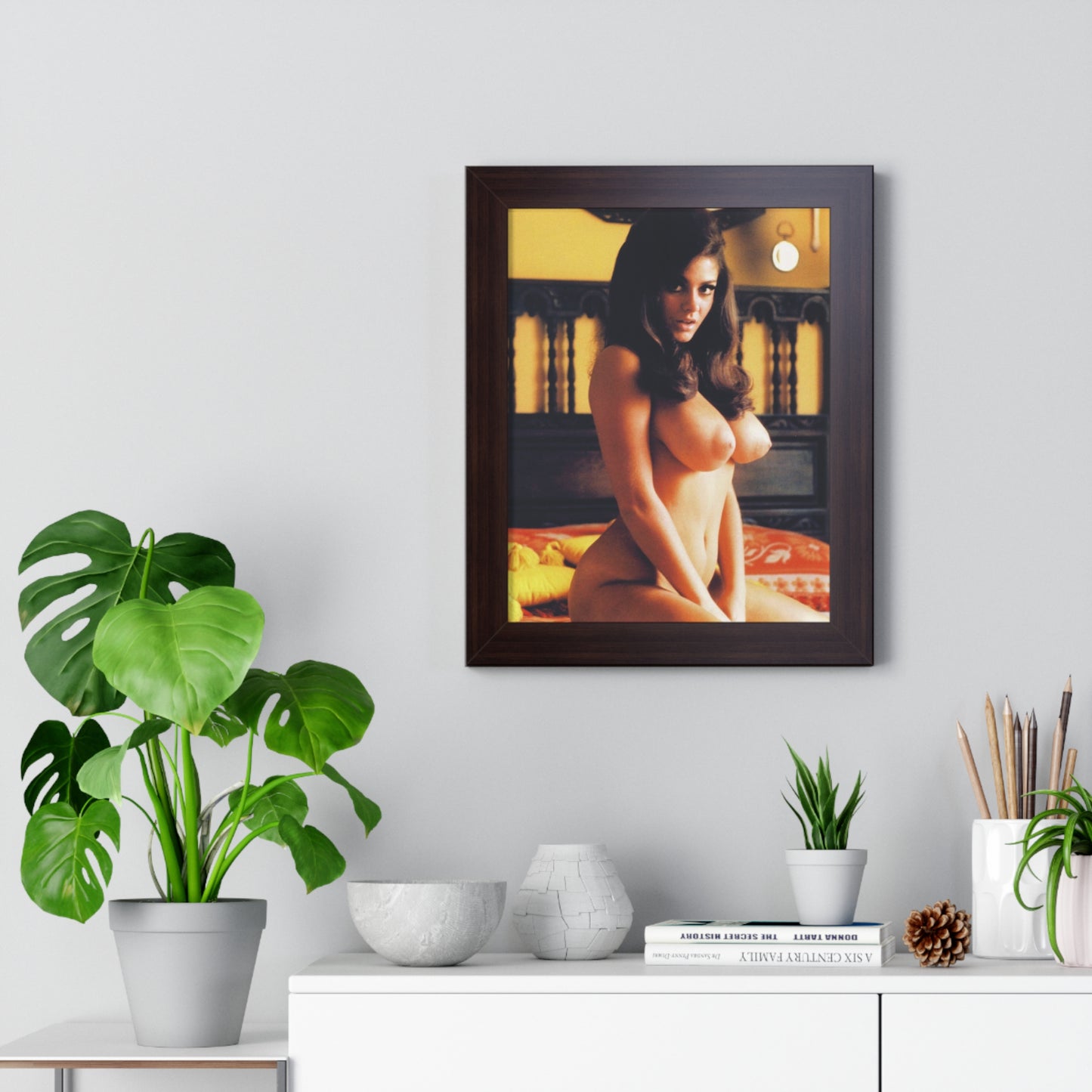 Framed Vertical Poster Playmate Cynthia Myers Nude