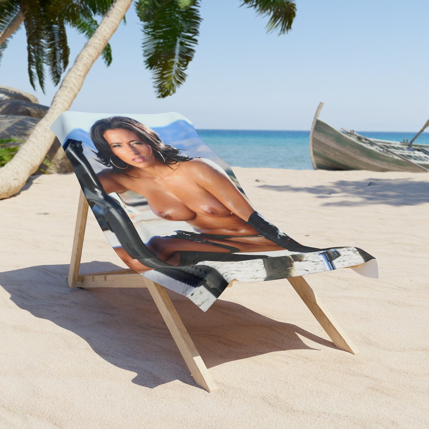 Beach Towel Sexy Nude Girl with Guns