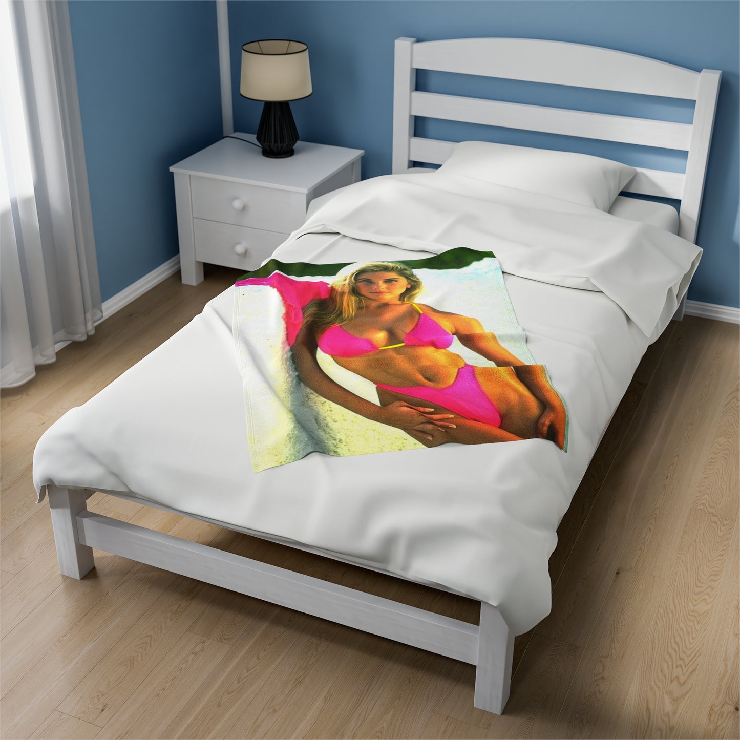Velveteen Plush Blanket Retro Bikini Babe April Storms