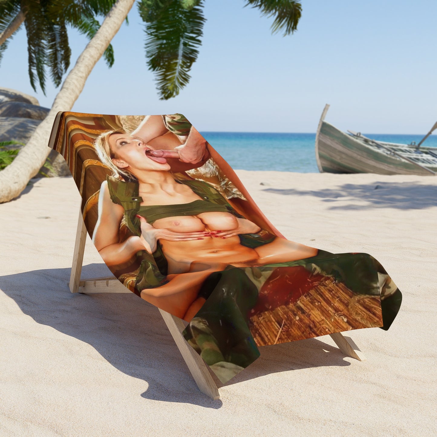 Beach Towel Nude Military Girl