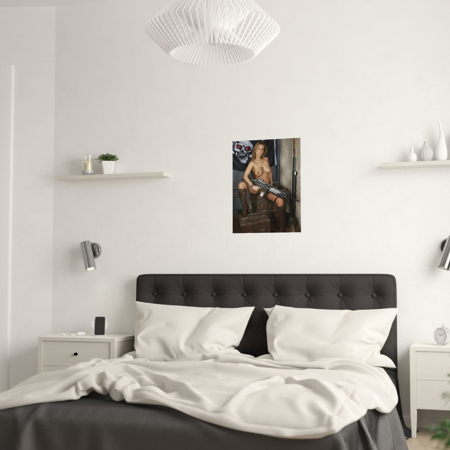 Satin Posters (210gsm) Sexy Nude Girl with Big Gun