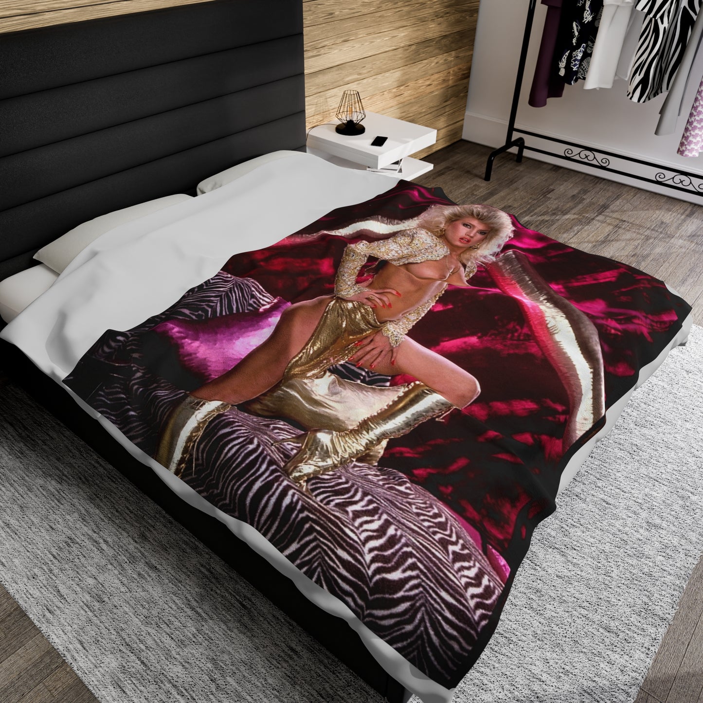 Velveteen Plush Blanket Retro 1980s Porn Star Amber Lynn