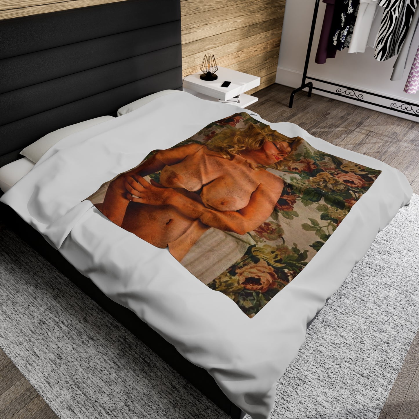 Velveteen Plush Blanket Retro Pornstar Jennifer Eccles Nude