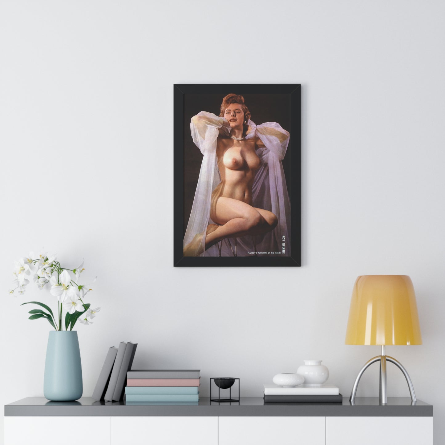 Framed Vertical Poster Playboy Playmate December 1954 Terry Ryan