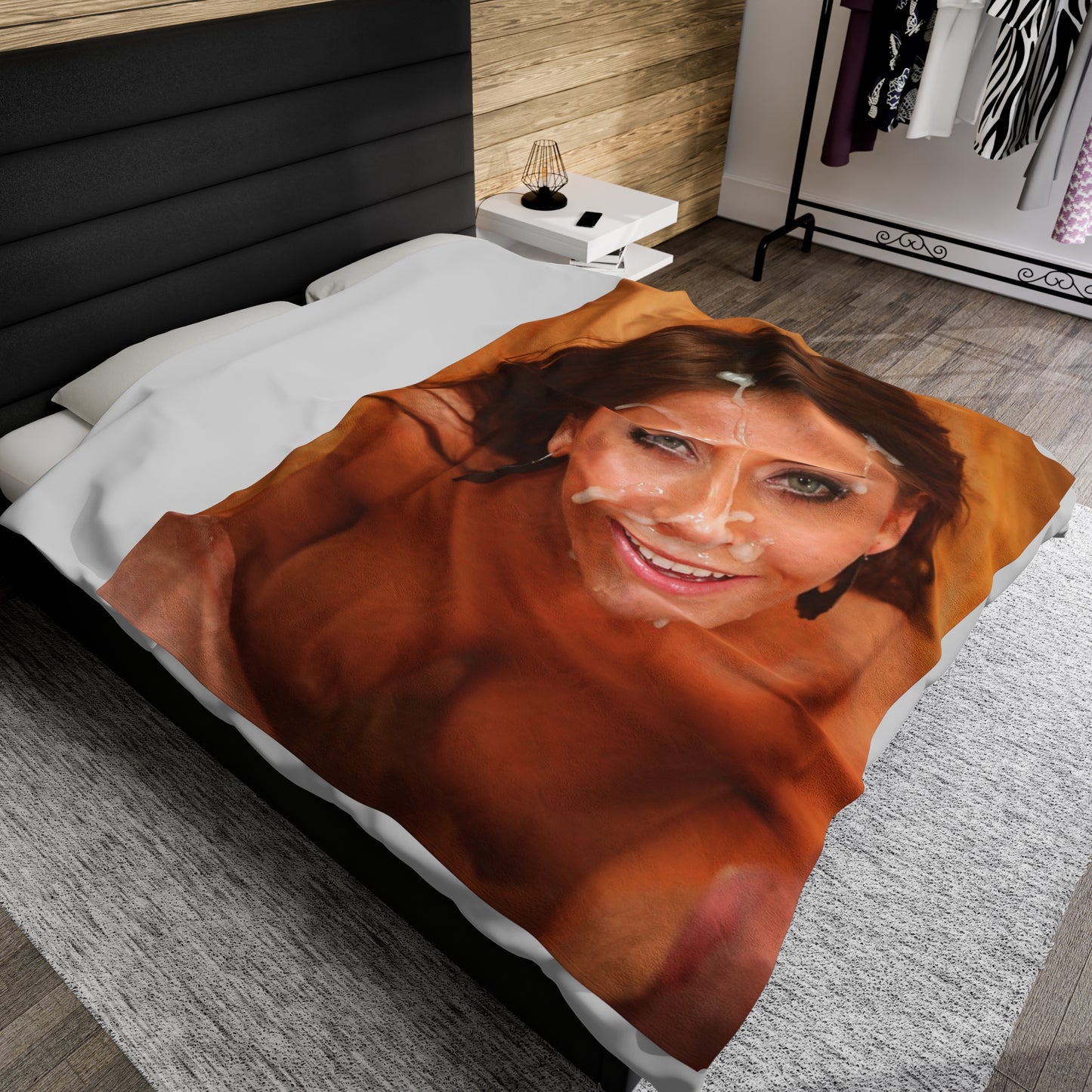 Velveteen Plush Blanket Cumshot Target Madison Ivy Facial