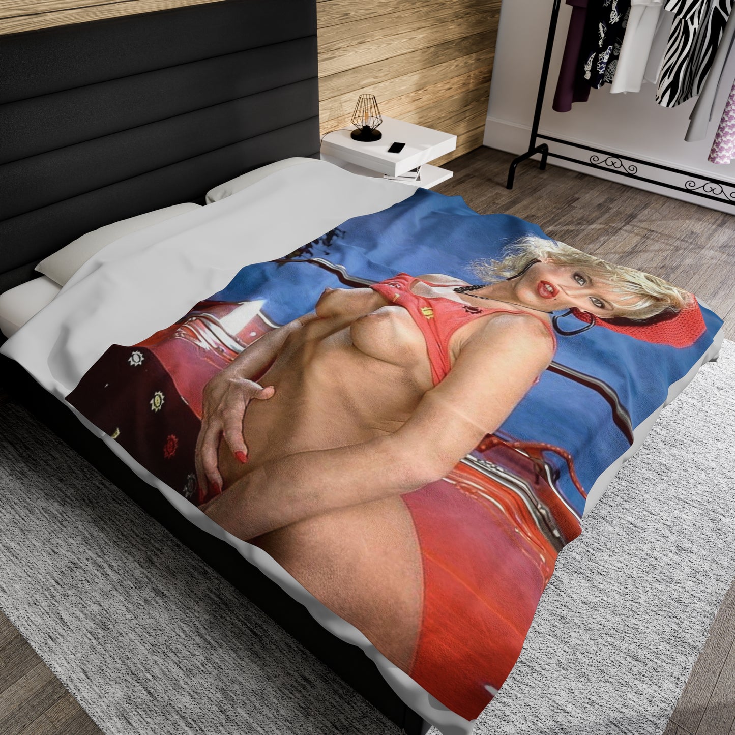 Velveteen Plush Blanket Retro 1980s Porn Star Amber Lynn