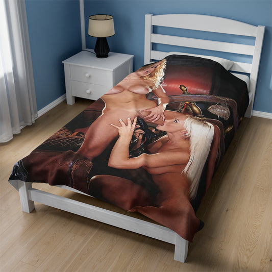 Velveteen Plush Blanket Jenna Jameson and Sylvia Saint