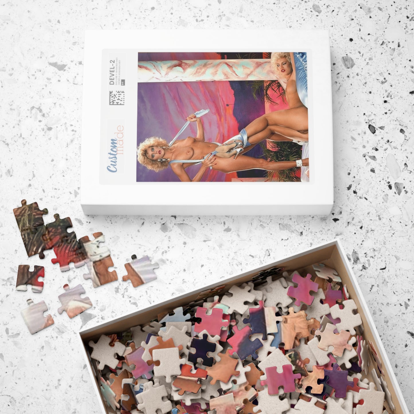 Puzzle (110, 252, 500, 1014-piece) Retro 1980 Porn Star Amber Lynn & Ginger Lynn