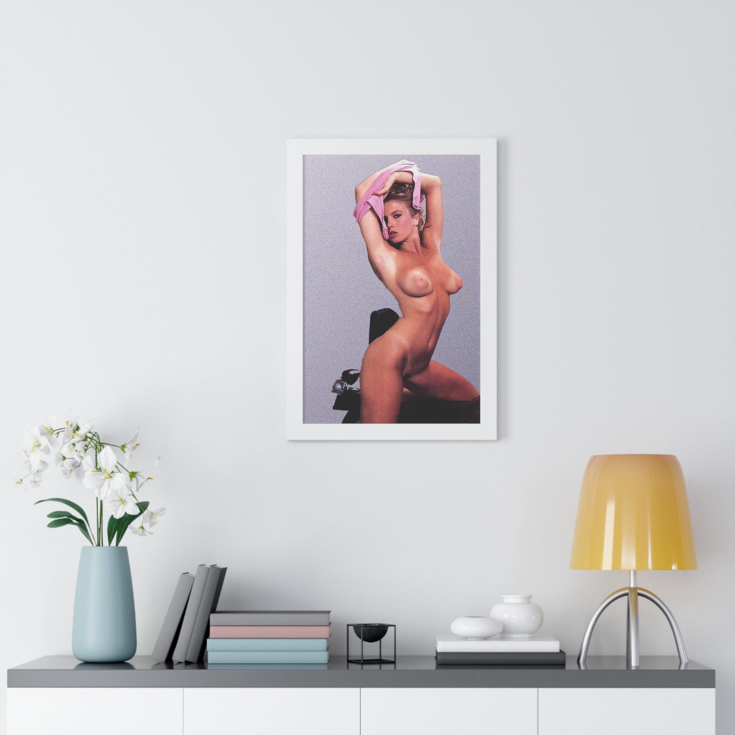 Framed Vertical Poster Retro Porn Star 80s